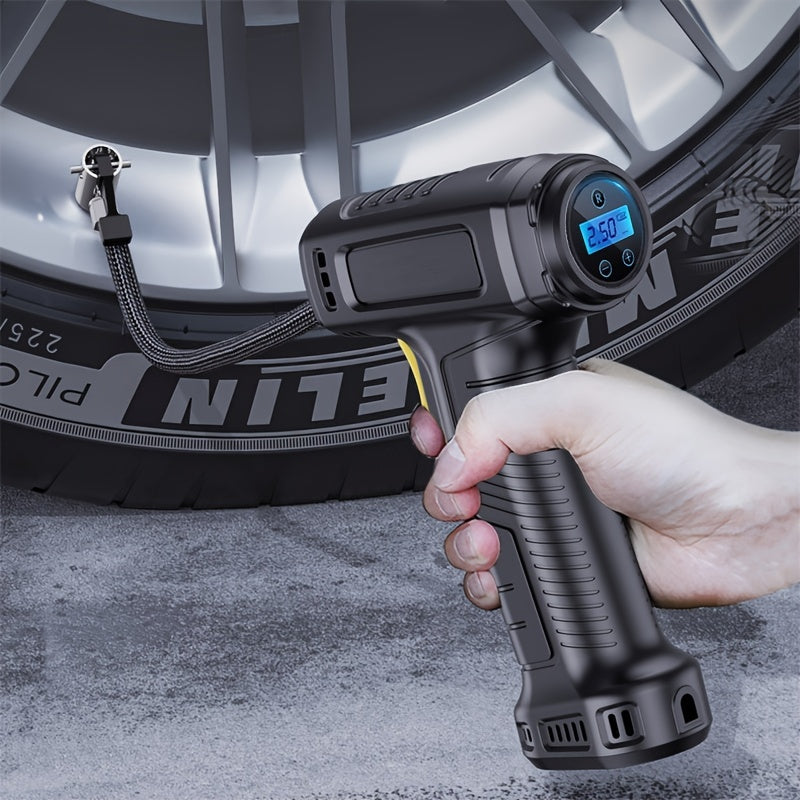 120W Car Air Inflator Pump, Wireless/Wired Electric Handheld Car Tire Inflatable Pump Portable Air Compressor For Tires Digital Auto Tire Inflator
