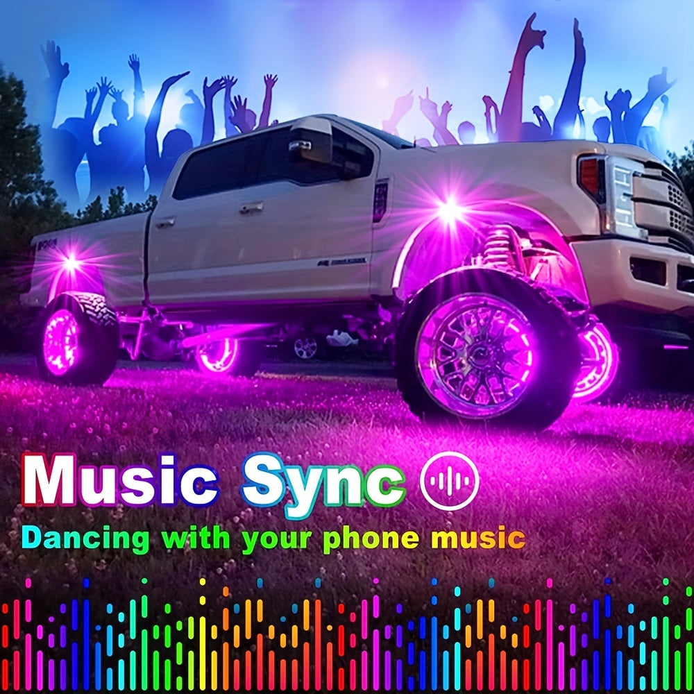 Rock Lights For Trucks, 4/6/8/10 Pods RGB LED Rock Lights With APP/Remote Control &amp; Music Mode,  For Pickup Off Road Jeep RZR SUV ATV UTV Car