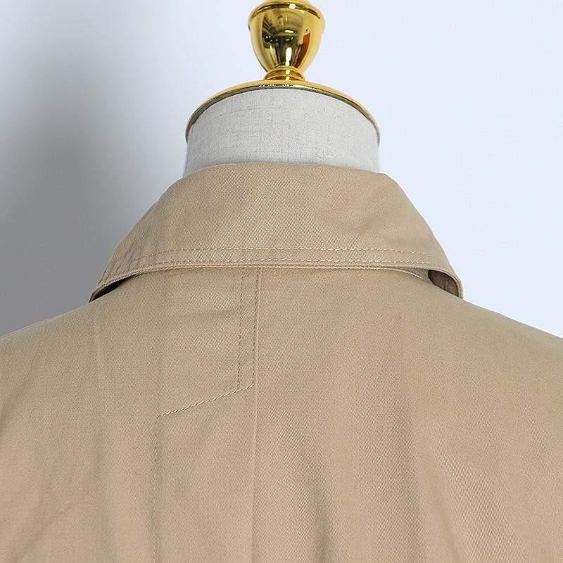 patchwork striped trench coat
