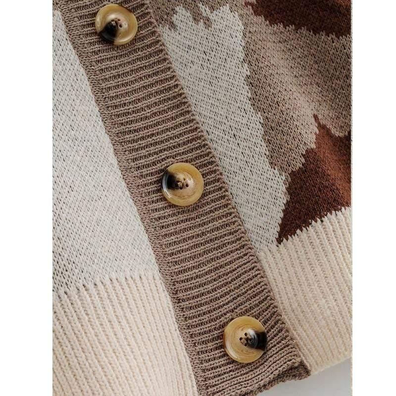 camouflage lazy loose v-neck sweater