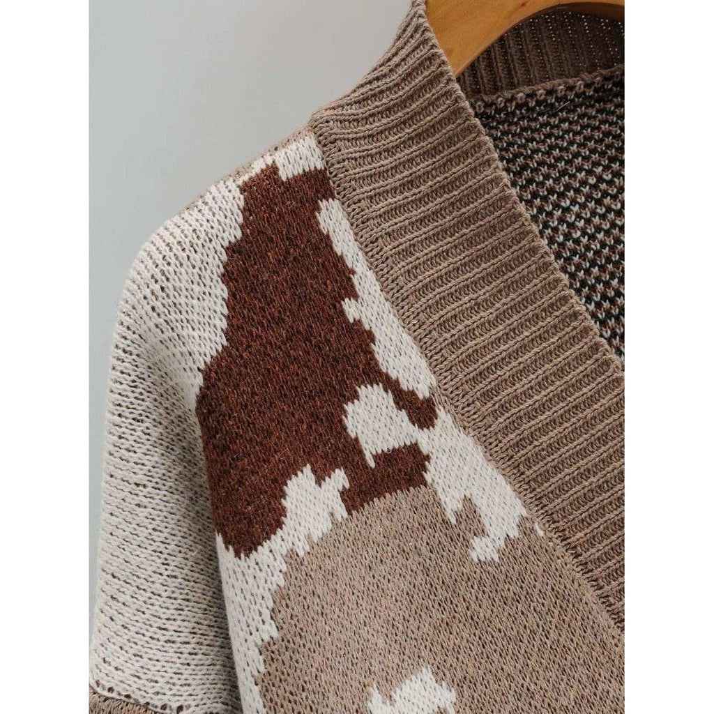 camouflage lazy loose v-neck sweater