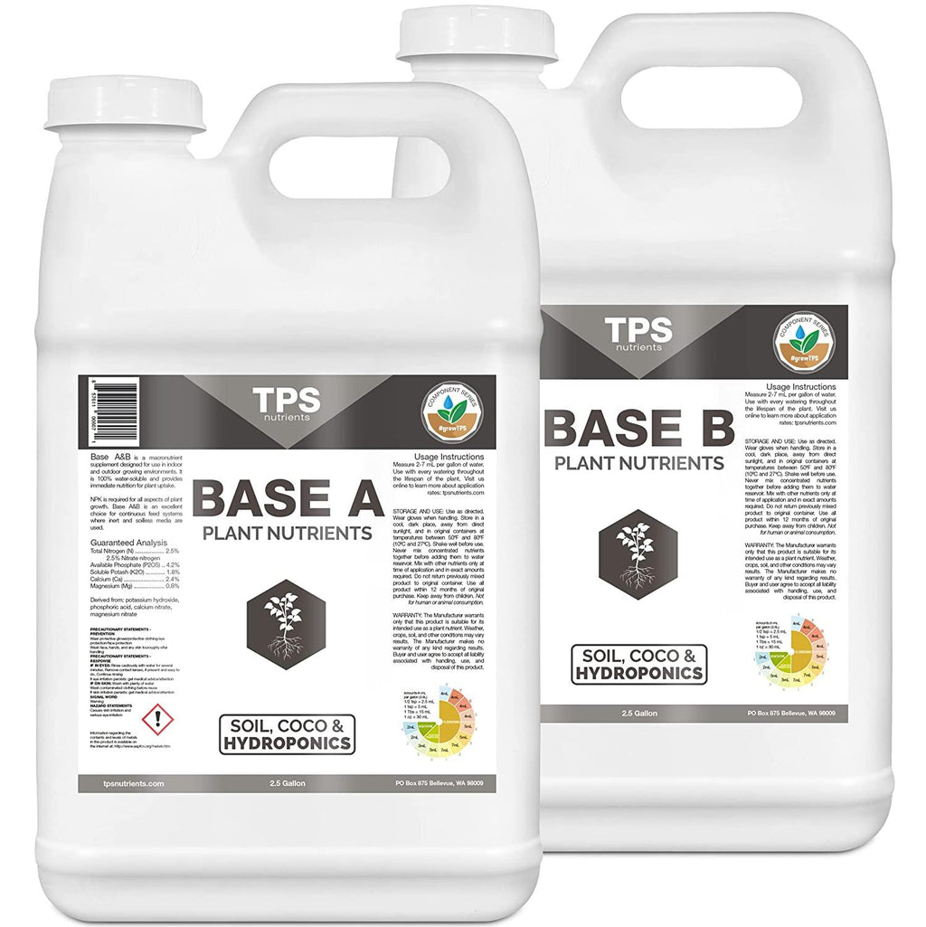 TPS Base A+B Two Part Set Complete Plant Growing Nutrient Formula for All Plants, for Both Soil and Hydro, 2.5 Gallon Set (2 x 320 oz)