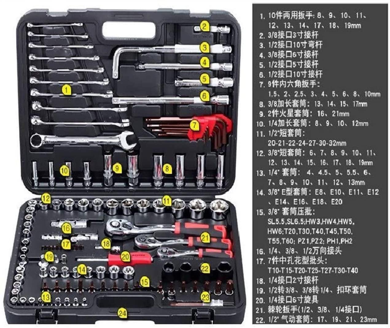120pcs Socket Set Car Repair Tool Auto Hand Tool Kit Ratchet Set Torque Wrench Chrome Vanadium Steel Auto Tools Household Universal Hand Tools