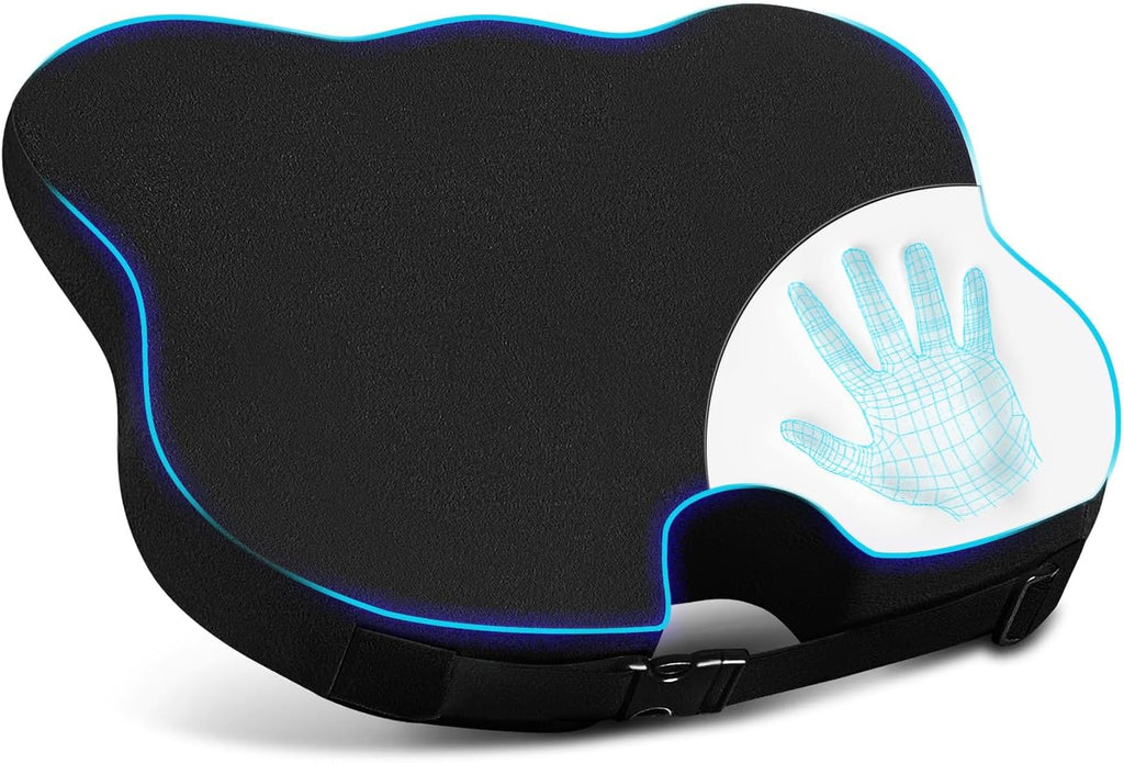 Wedge Seat Cushion for Car Seat Driver/Passenger- Wedge Car Seat Cushions for Driving Improve Vision/Posture - Memory Foam Chair Cushion/Car Seat Cushion for Hip Pain (Velvet Cover,Black)