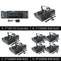 1500W Smoke Fog Machine LED Light RGB 3in1 Vertical Spray or 192 CH Controller Model 4*1500W LED Smoke Fog Machine