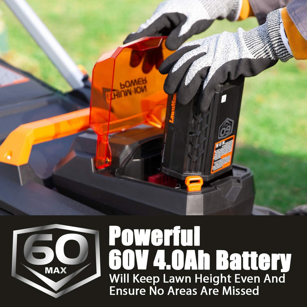 LawnMaster CLMFR6018A 0802 Cordless 19-Inch Brushless Push Lawn Mower 60V Lithium-Ion,4.0Ah Battery & Charger Included