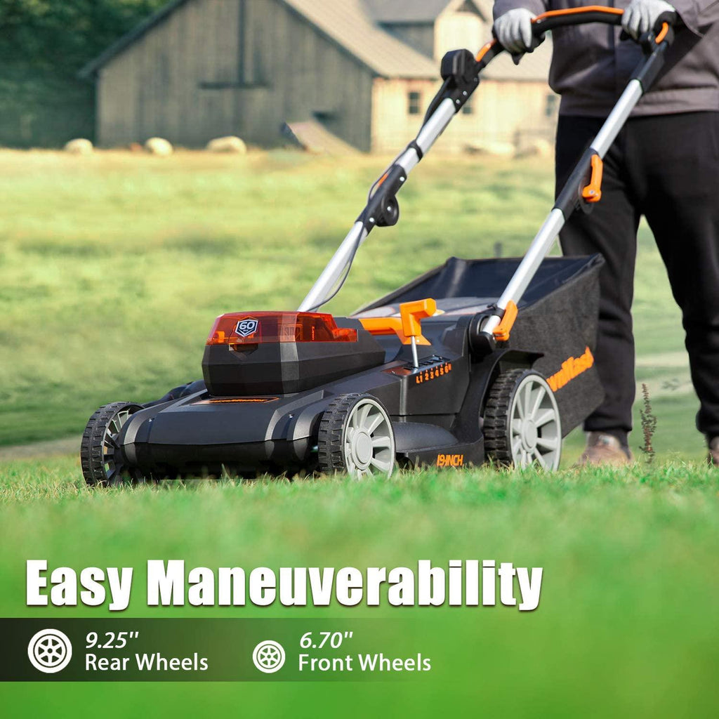 LawnMaster CLMFR6018A 0802 Cordless 19-Inch Brushless Push Lawn Mower 60V Lithium-Ion,4.0Ah Battery & Charger Included