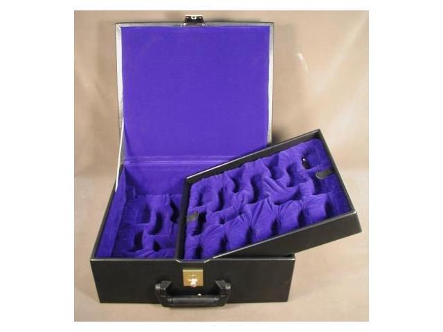 s Black Vinyl Velvet Lined Chess Box for Up to 4.5'' King