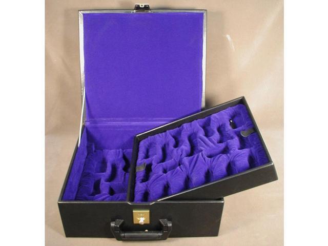 s Black Vinyl Velvet Lined Chess Box for Up to 4.5'' King
