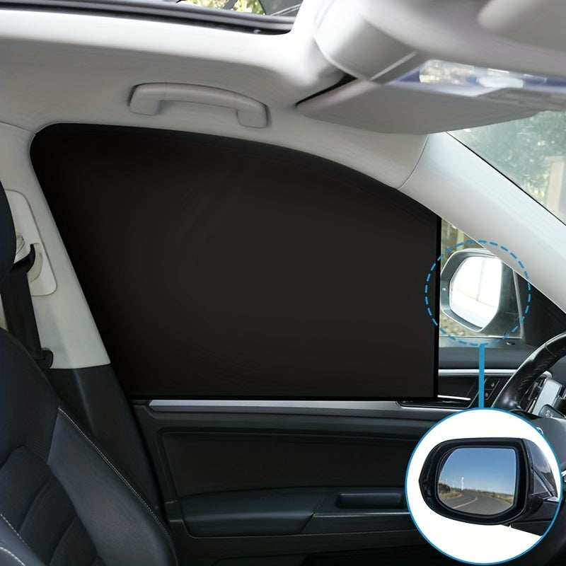 4pcs Car Magnet Side Window Sunshade Curtain Magnetic Black Shading Net Sunshade Insulation Privacy Curtain Row Car Window Sunshade Curtain Universal