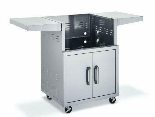 BSACT26 26" SS Cart w/2 Doors and 2 Fold-Down Side Shelves