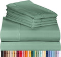 LuxClub 7 PC Split King Sheet Set Bamboo Sheets Deep Pockets 18" Eco Friendly Wrinkle Free Cooling Sheets Machine Washable Hotel Bedding Silky Soft - Tree Moss Green Split King