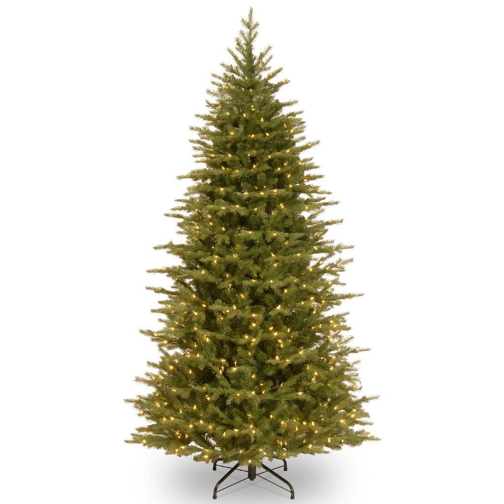 National Tree Company 7 1/2' "Feel Real" Nordic Spruce Slim Hinged Tree 750 Clear Lights