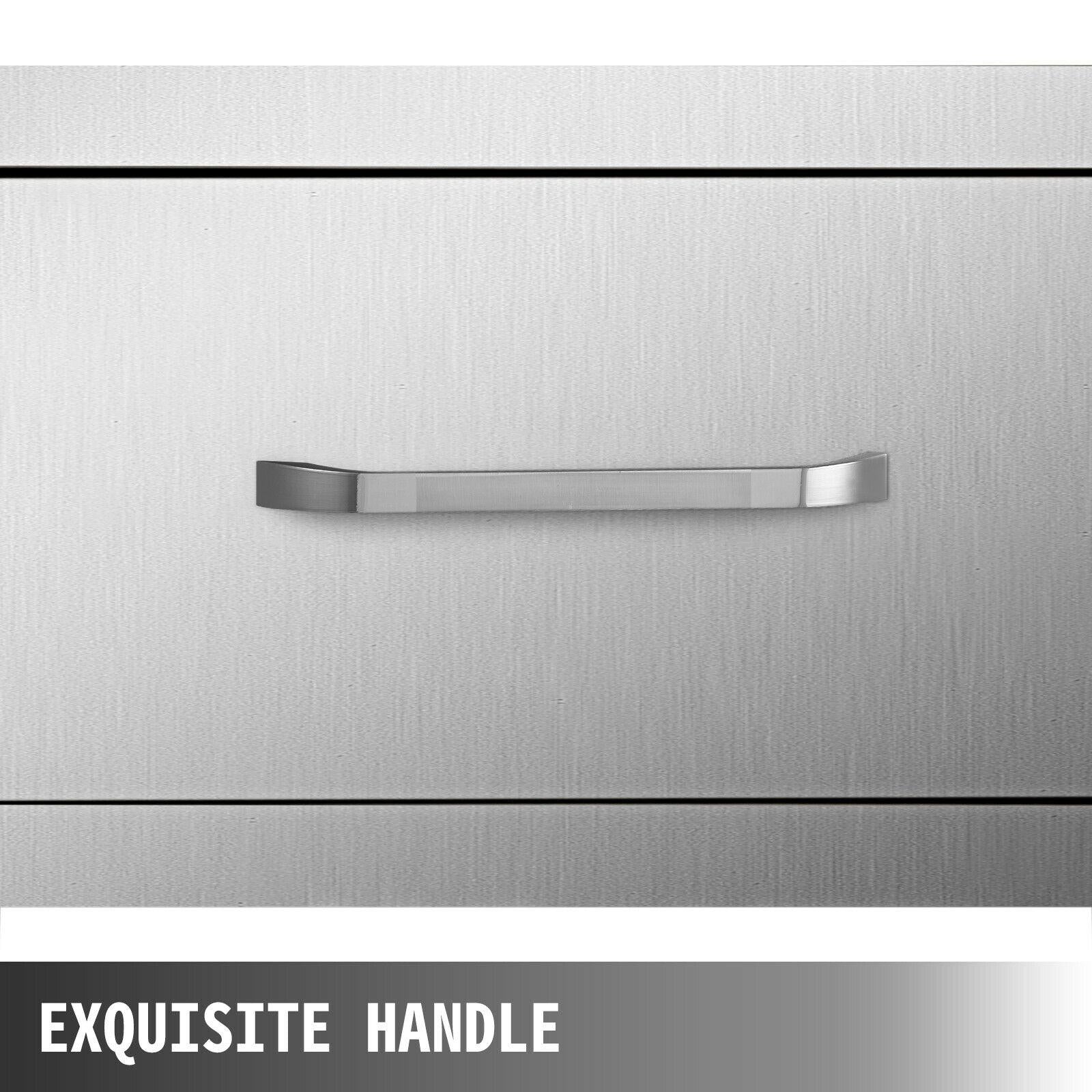 30"WX10"H Outdoor Kitchen Drawers Horizontal Double Acess Drawer  Steel