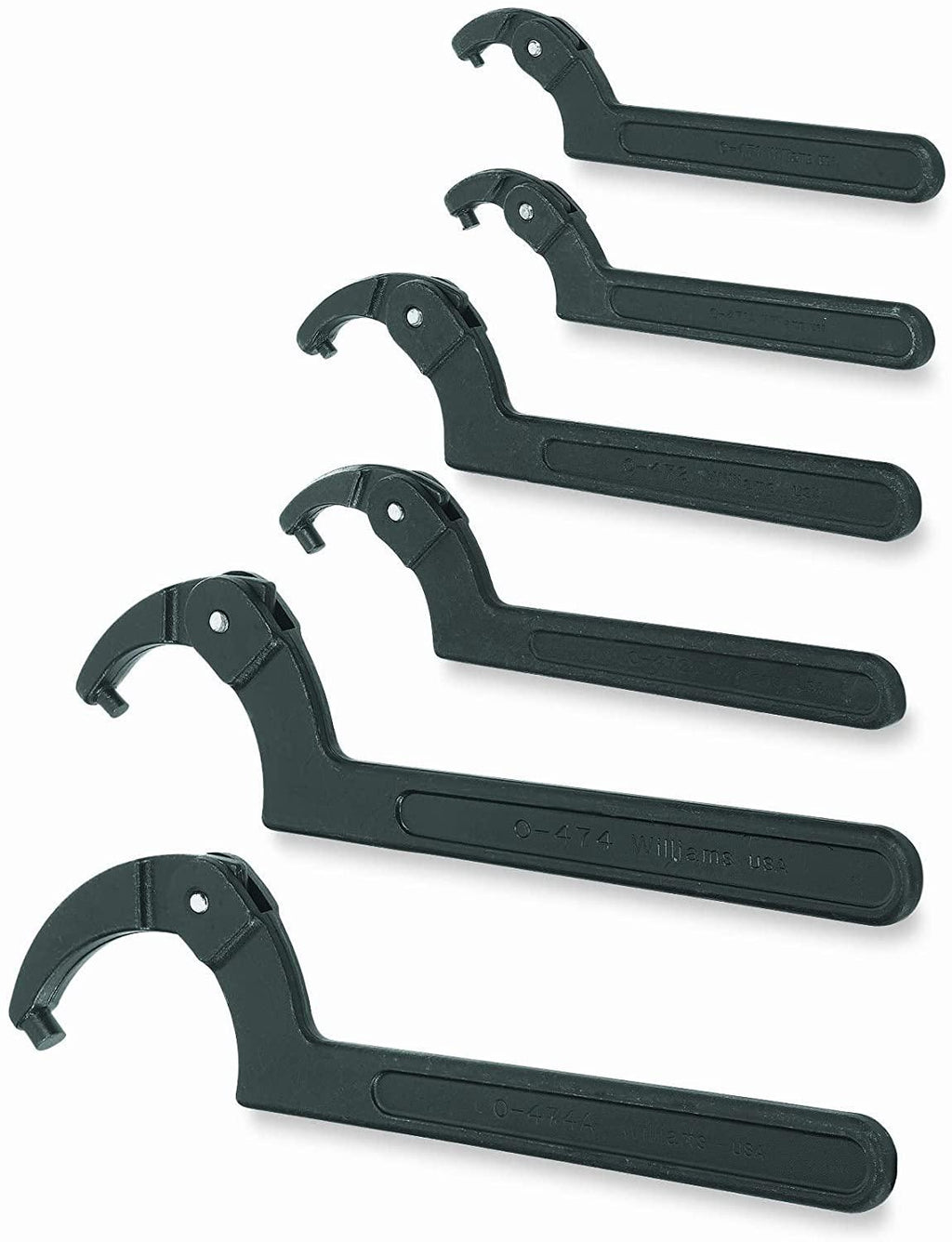 Williams WS-476 6-Piece Adjustable Pin Spanner Wrench Set