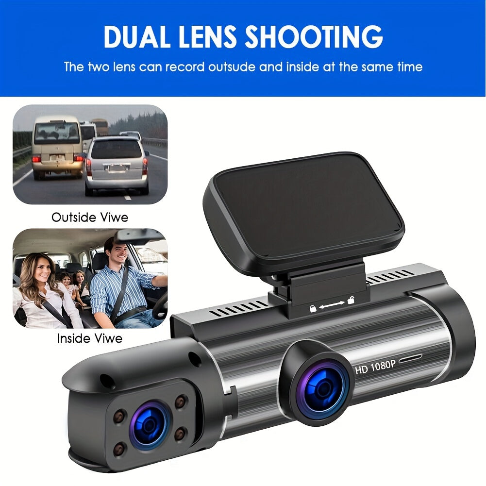 Dash Cam 3.16 Inch Dual Lens Dash Cam, Front -in Camera G Sensor HD Night Vision Wide Angle Car DVR