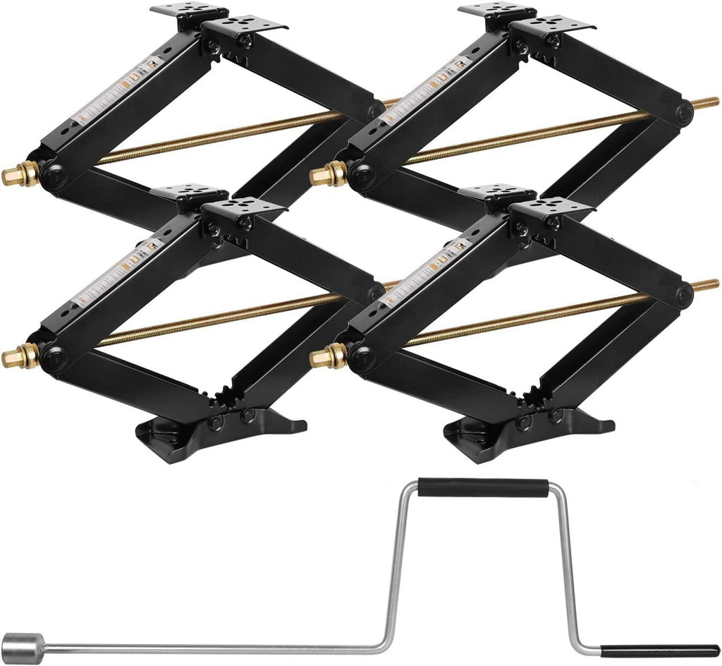 WEIZE RV Trailer Camper Stabilizer Leveling Scissor Jacks with Handle 24" 7500lbs Set of 4