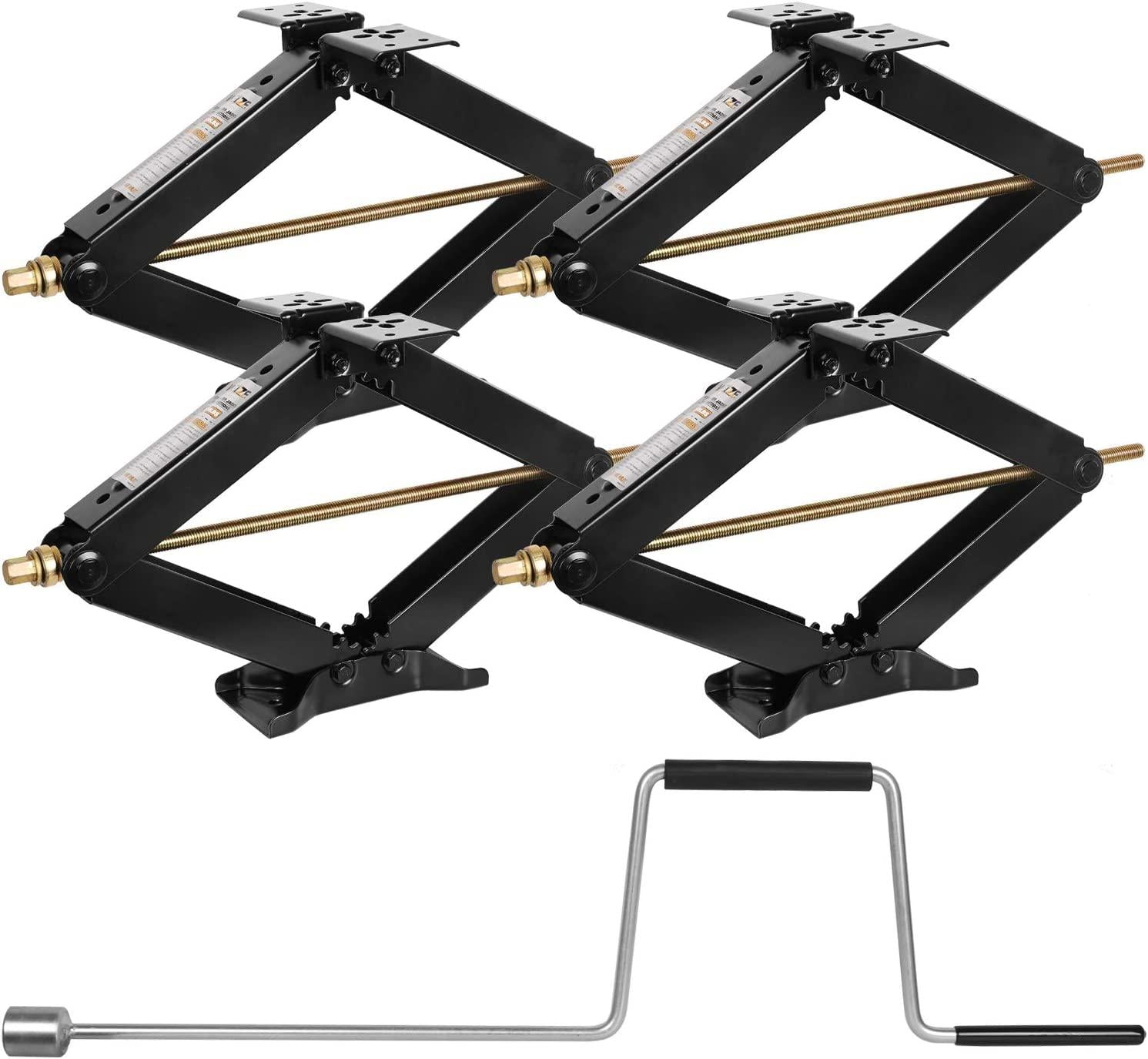 WEIZE RV Trailer Camper Stabilizer Leveling Scissor Jacks with Handle 24" 7500lbs Set of 4