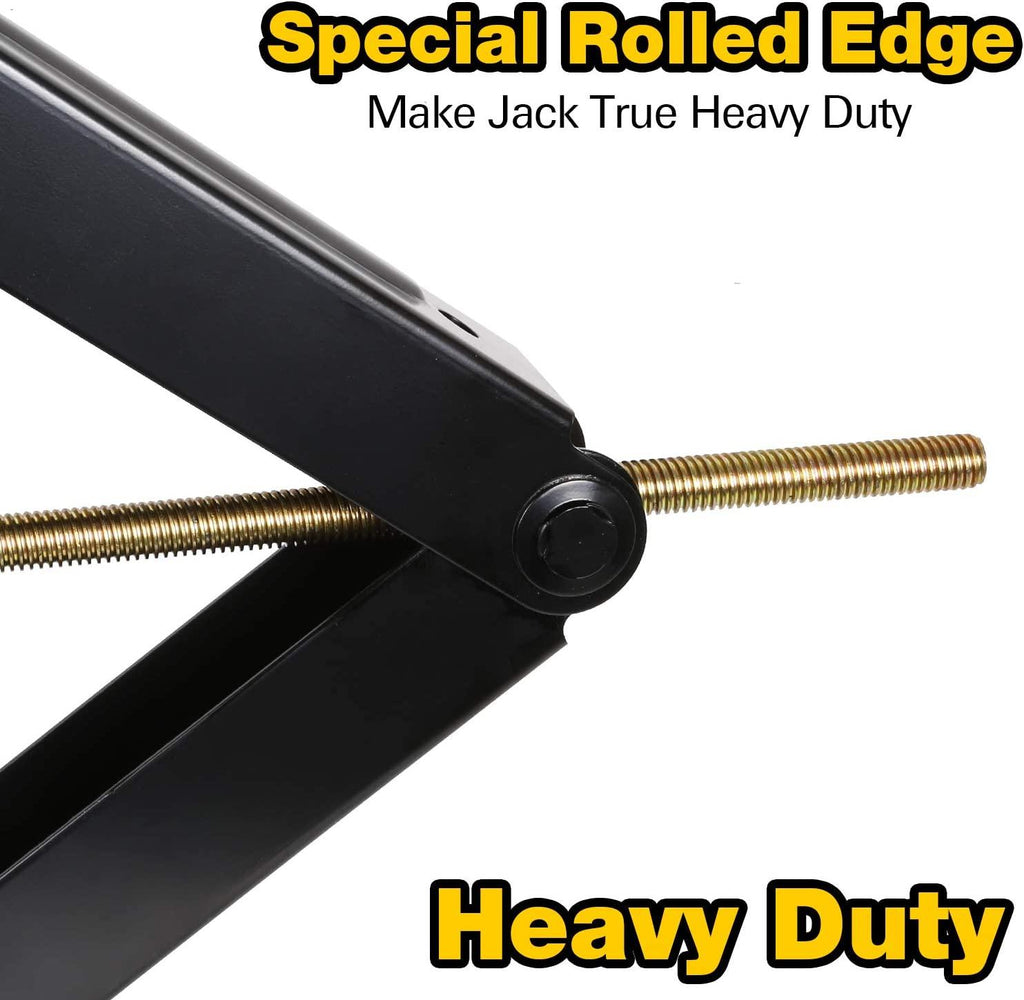 WEIZE RV Trailer Camper Stabilizer Leveling Scissor Jacks with Handle 24" 7500lbs Set of 4