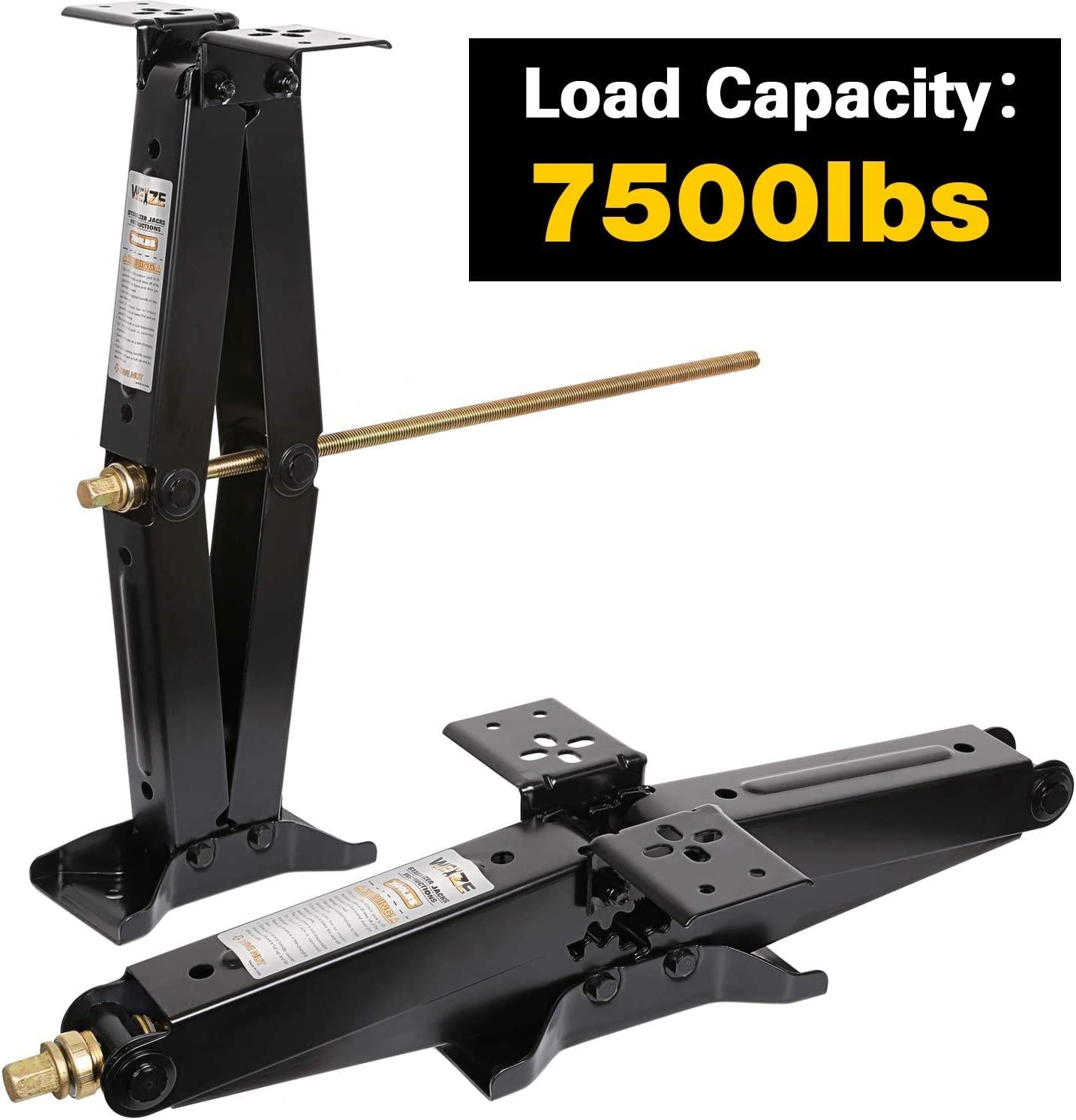 WEIZE RV Trailer Camper Stabilizer Leveling Scissor Jacks with Handle 24" 7500lbs Set of 4