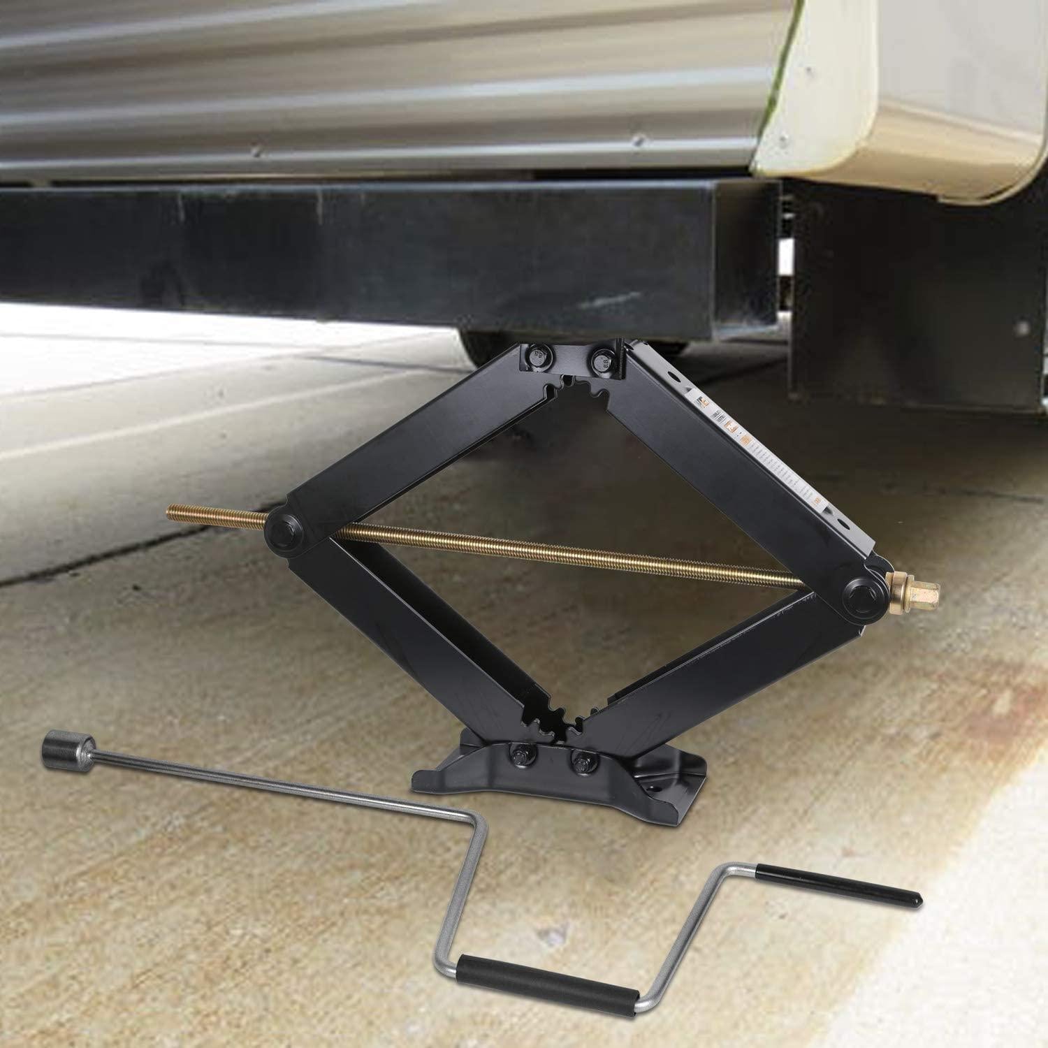 WEIZE RV Trailer Camper Stabilizer Leveling Scissor Jacks with Handle 24" 7500lbs Set of 4