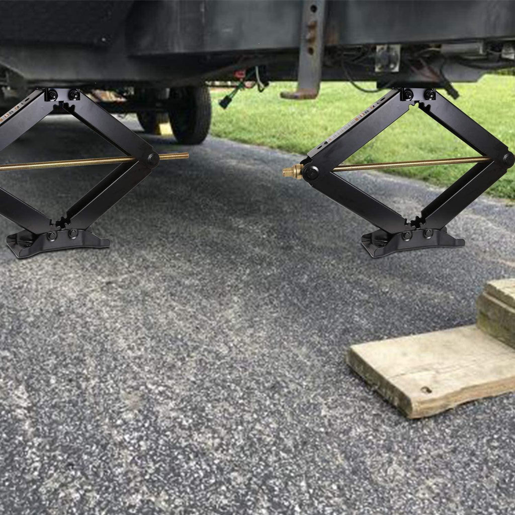 WEIZE RV Trailer Camper Stabilizer Leveling Scissor Jacks with Handle 24" 7500lbs Set of 4