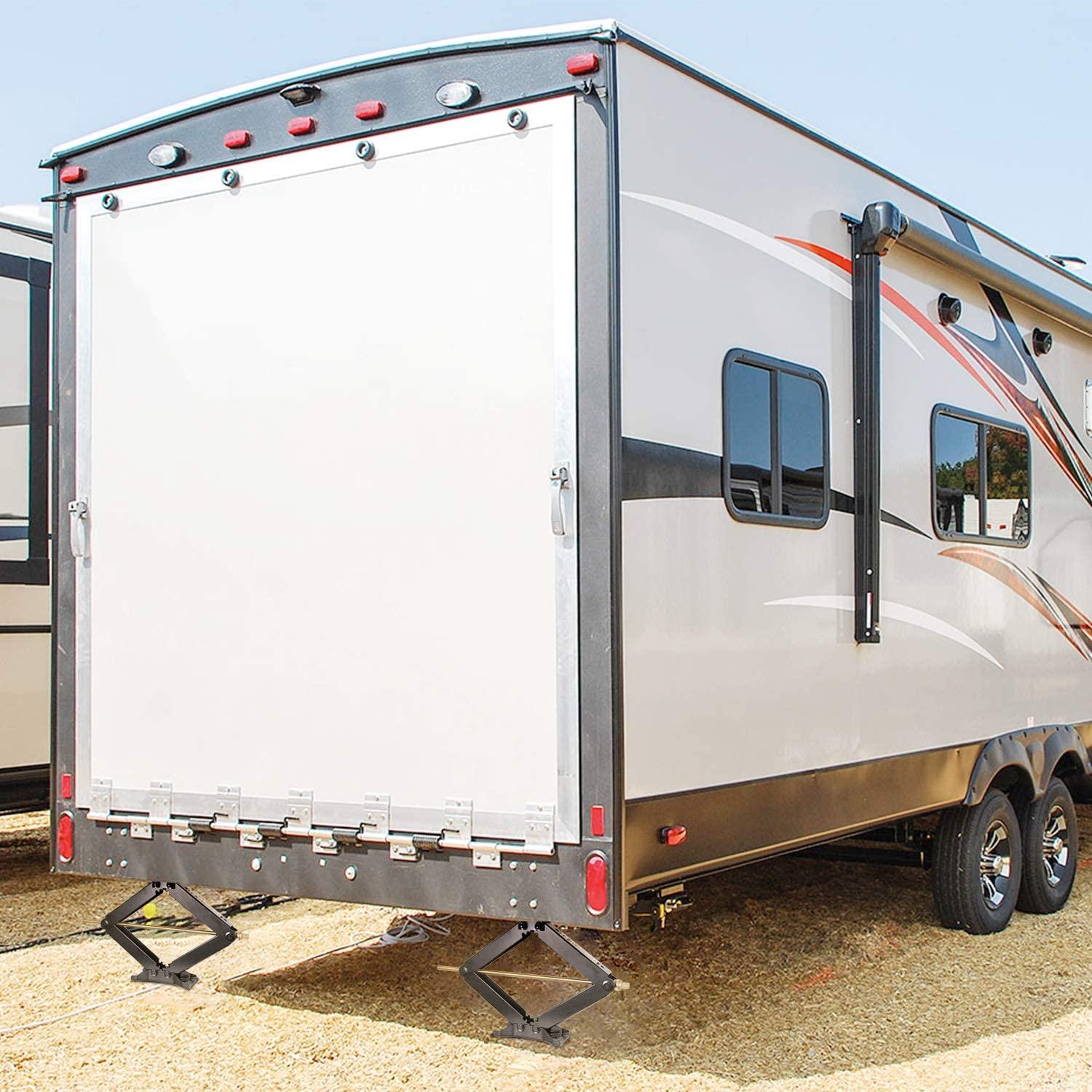 WEIZE RV Trailer Camper Stabilizer Leveling Scissor Jacks with Handle 24" 7500lbs Set of 4