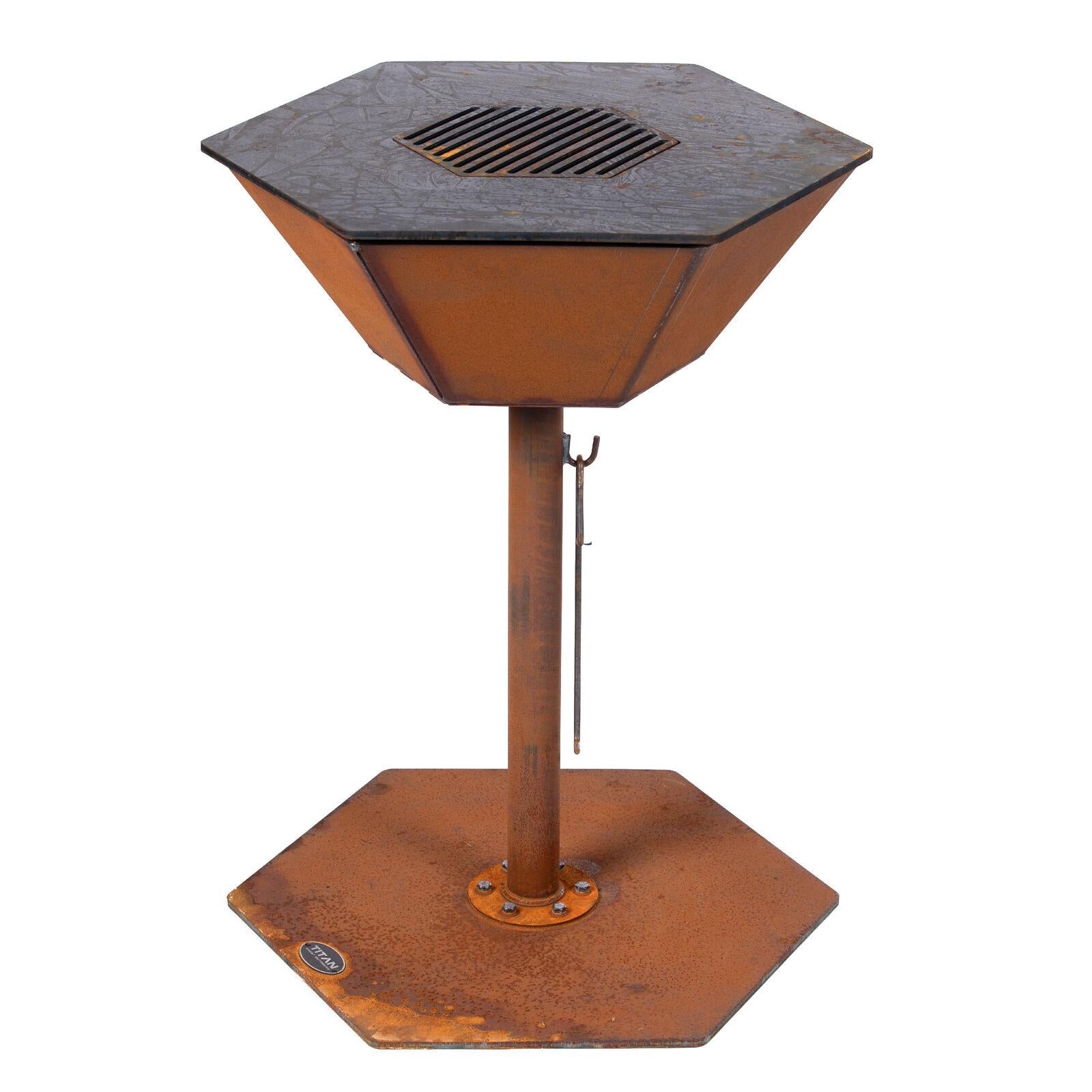 Hexagon Flat Top Fire Grill 30" Cooktop 195 lb. Steel