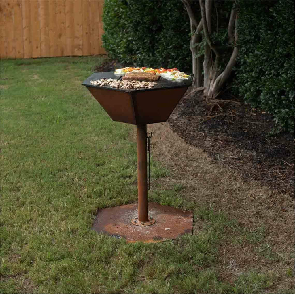 Hexagon Flat Top Fire Grill 30" Cooktop 195 lb. Steel