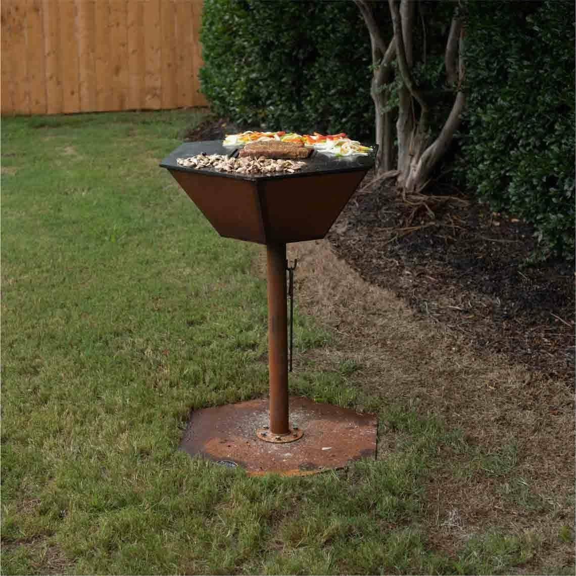 Hexagon Flat Top Fire Grill 30" Cooktop 195 lb. Steel