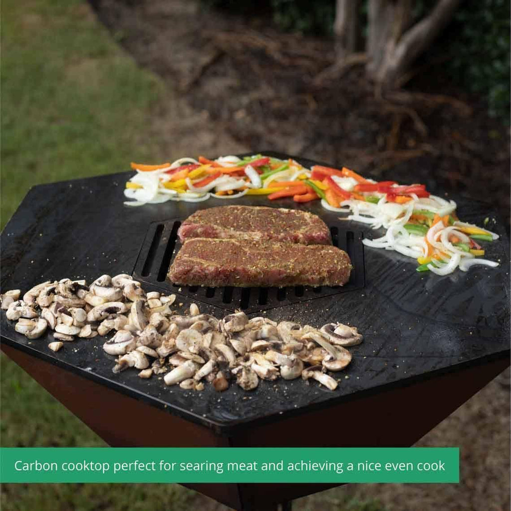 Hexagon Flat Top Fire Grill 30" Cooktop 195 lb. Steel