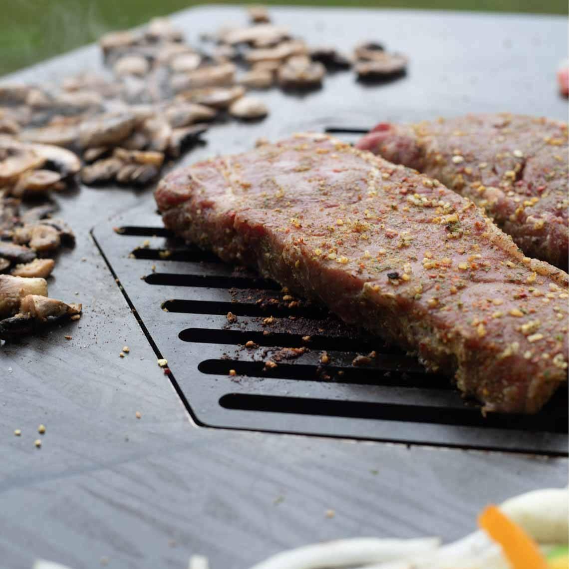 Hexagon Flat Top Fire Grill 30" Cooktop 195 lb. Steel