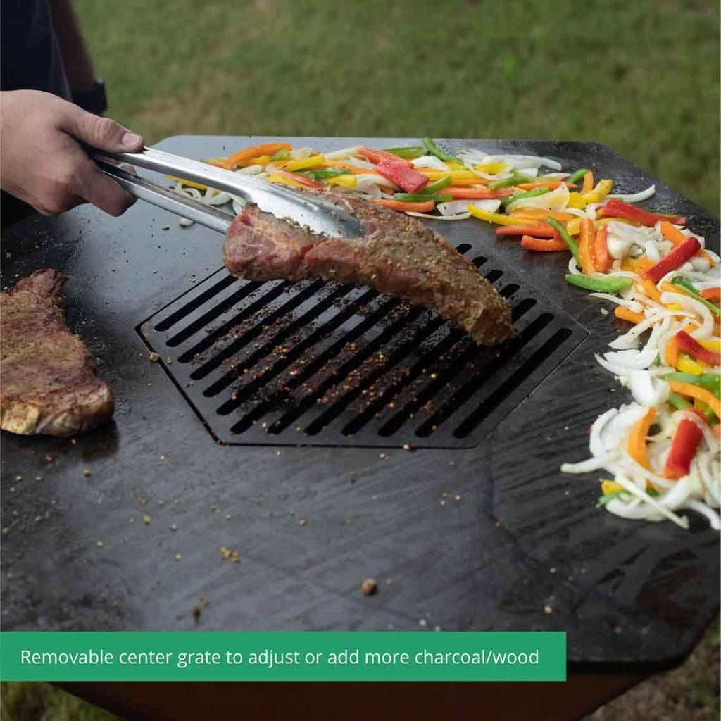 Hexagon Flat Top Fire Grill 30" Cooktop 195 lb. Steel