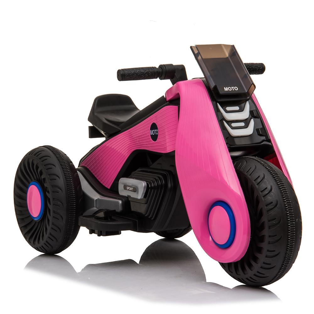 Children Electric Motorcycle, URHOMEPRO Electric Power Wheels Car with 3 Wheels Double Drive, Ride On Toys Ride On Cars with music playback Function, Thanksgiving Christmas Gift, Pink, W6940