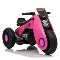 Children Electric Motorcycle, URHOMEPRO Electric Power Wheels Car with 3 Wheels Double Drive, Ride On Toys Ride On Cars with music playback Function, Thanksgiving Christmas Gift, Pink, W6940