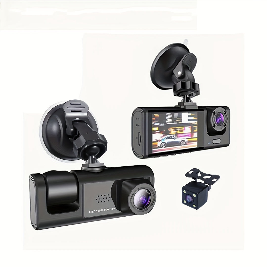 3 Channel Dash Cam For Car Camera 1080P Video Recorder Dashcam Black Box Dual Lens Inside Car DVR Rear View Camera Car Accessory