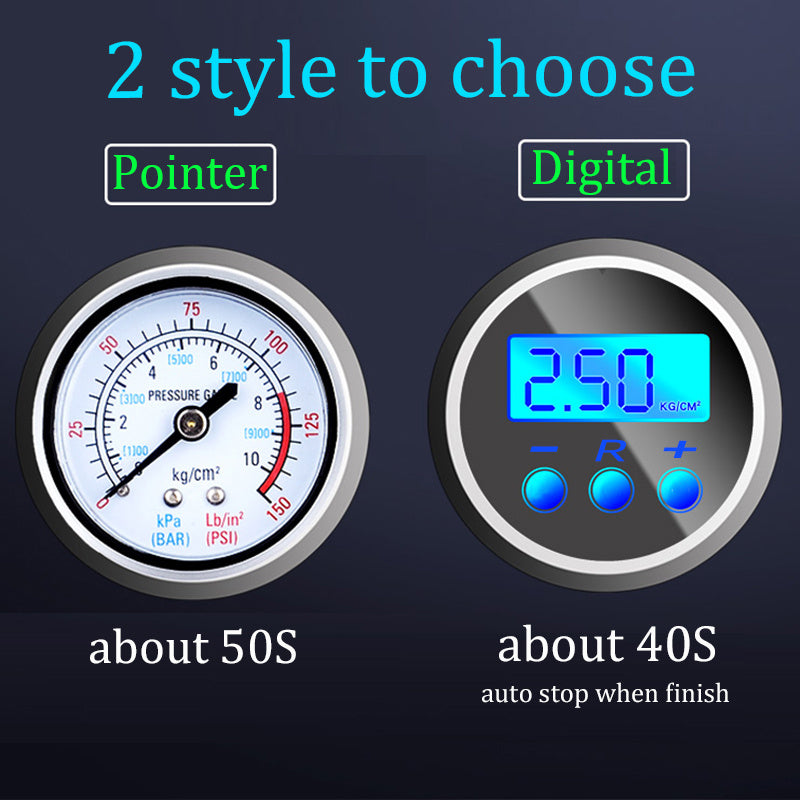 Auto Air Compressor For Tires, Inflator Car Tire Pump With Digital Display Pressure Gau150 Psi Bright Emergency Flashlight