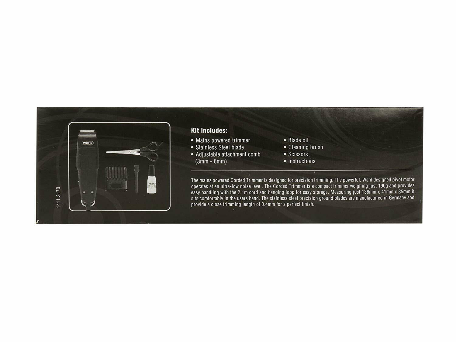 Wahl 1411.0010 Corded Trimmer (Black) for US Parker Pen