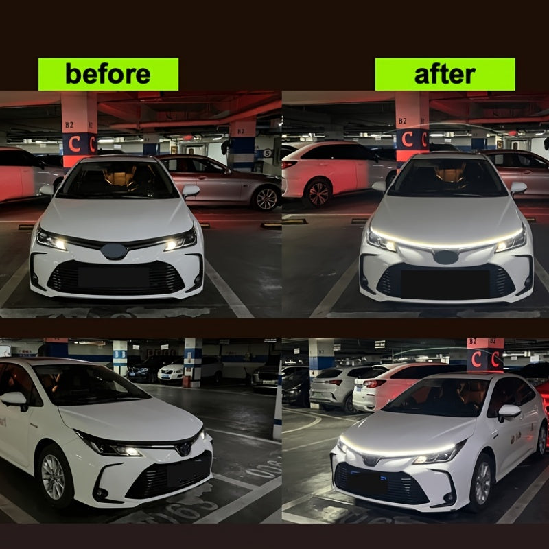 Upgrade Your Vehicle with a Universal 12V, 10W Start-Scan Car LED Hood Light Dynamic Daytime Running Light!