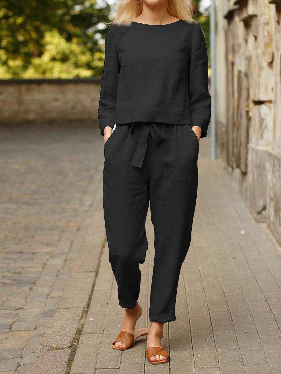 Ladies casual linen suit
