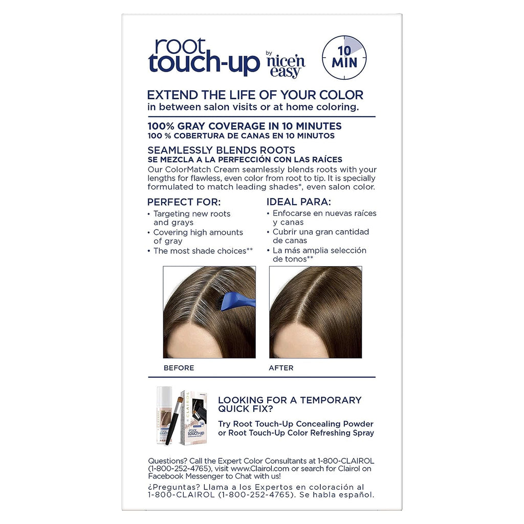 Clairol Root Touch-Up by Nice'n Easy Permanent Hair Dye, 5A Medium Ash Brown Hair Color, Pack of 2