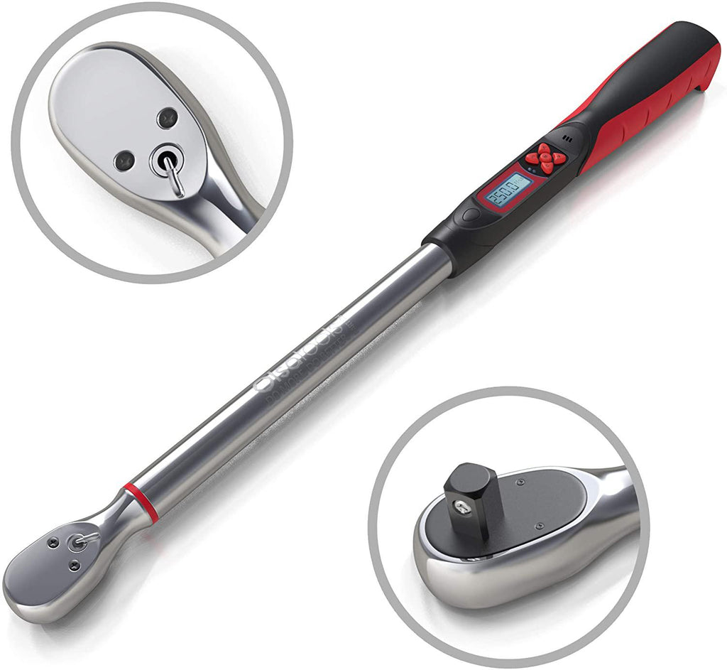 Olsa Tools Digital Torque Wrench, 1/2-Inch Drive (12.5-250 ft-lb Torque Range) | ±1% CW and ±2% CCW Torque Accuracy | Premium Ratcheting Adjustable Torque Wrench | Professional Grade