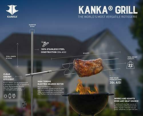 Grill Heavy Duty Rotisserie Grill for Home + Portable for Outdoors Electric