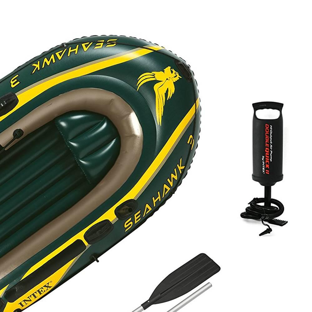 Seahawk 3 Inflatable raft Set and 2 Transom Mount 8 Speed Trolling Motors