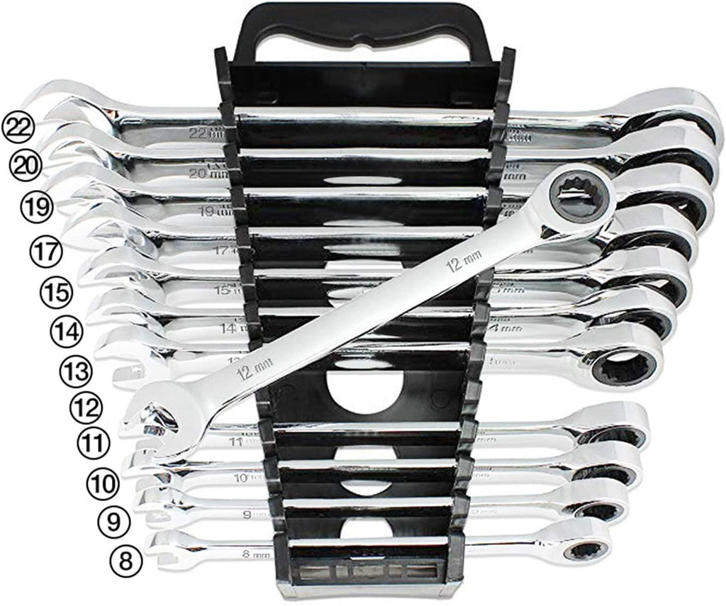 XFXCH 14-Piece Key Set Multi-Function Tool Wrench Ratchet Wrench Set Hand Tool Wrench Set Universal Wrench Tool Car Repair Tool (Color : 8 22MM 12P)