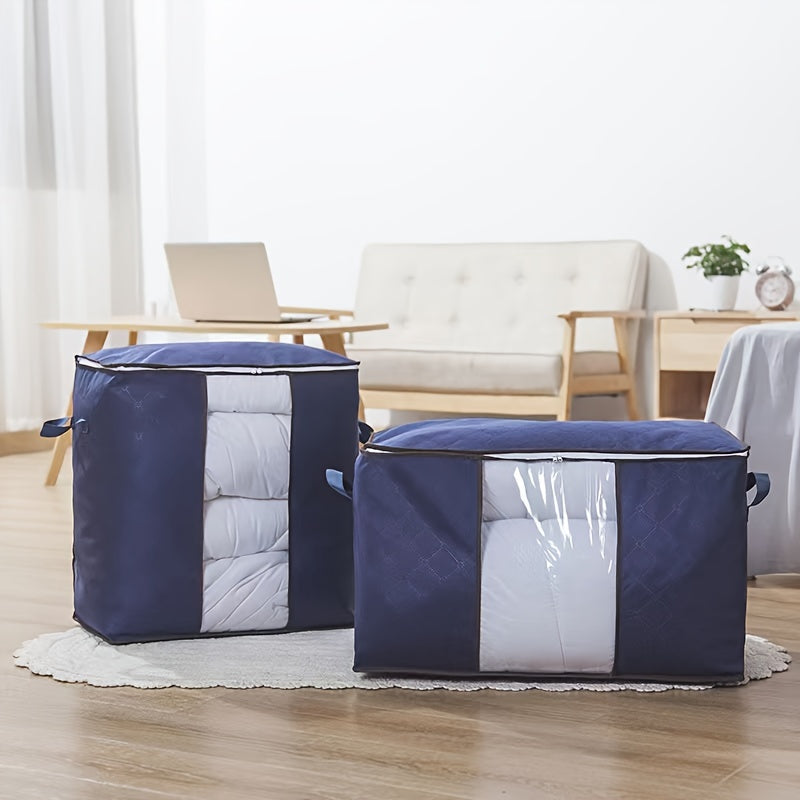 LarClothes StoraBag, Clothes Organizer With Handle &amp; Clear Window, StoraBins Containers For Comforters &amp; Blankets