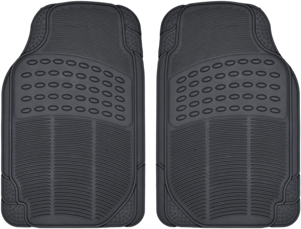 BDK Original ProLiner 2 Piece Front Heavy Duty Front &amp; Rear Rubber Floor Mats for Car SUV Van &amp; Truck, Black - All Weather Floor Protection Fits Most Vehicles