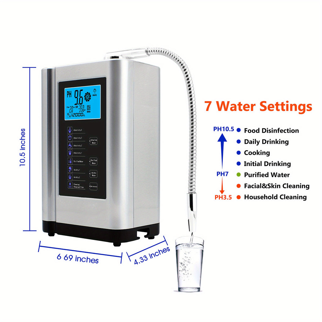 Alkaline Water Ionizer Hydrogen Generator Machine Purifier,Produces PH 3.5-10.5 Alkaline Acid Water Water Filter System For Home