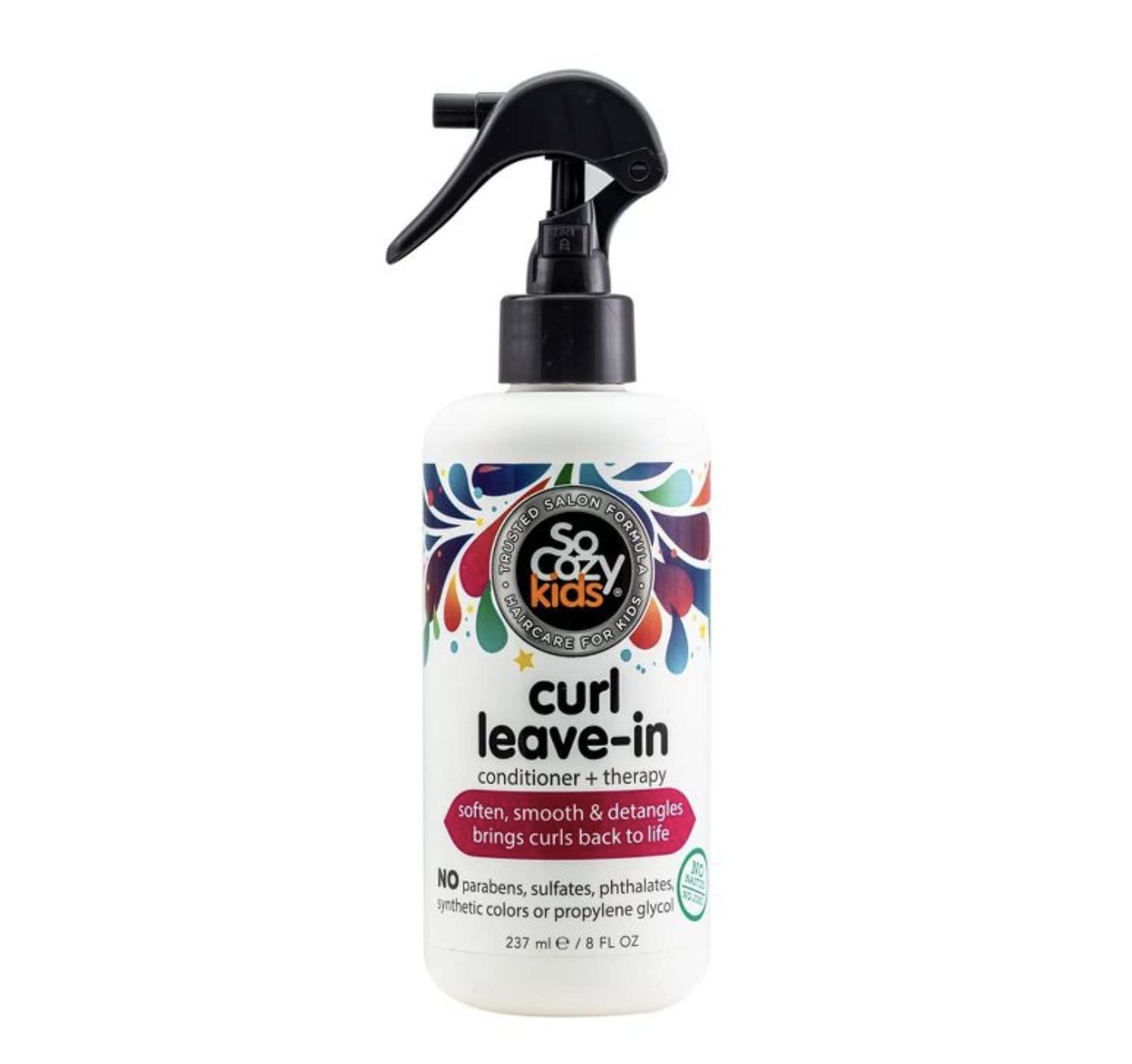 So Cozy Curl Leave In Conditioner Spray - Kids Hair Detangler Spray &amp; Leave-In Conditioner for Curly Hair - Paraben-Free Leave In Hair Conditioner &amp; Detangler Spray for Kids Tangle-Free Curls (8fl oz)