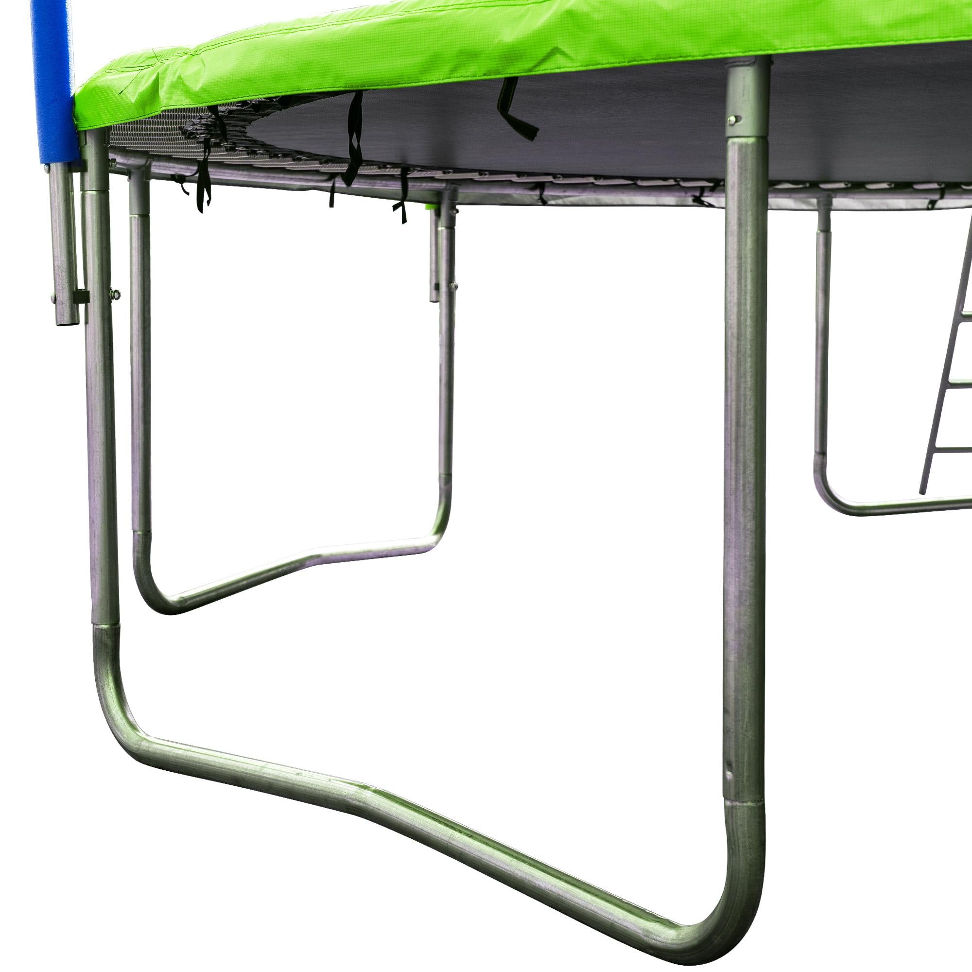 16 FT Kids Trampoline with Safety Net, Outdoor Trampoline with Basketball Hoop, Enclosure Net&amp;Spring Pad, Trampoline Ladder, Bounce Jumper Trampoline, Indoor Outdoor Play Equipment for Kids, W12947